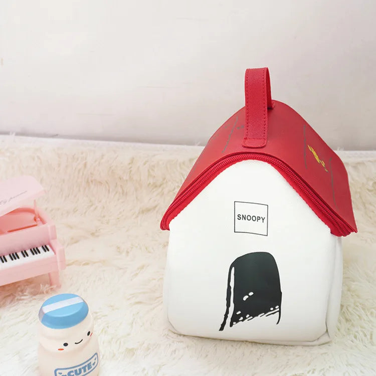 Snoopy Backpack Cosmetic Bag Cartoon House Car Shape Storage