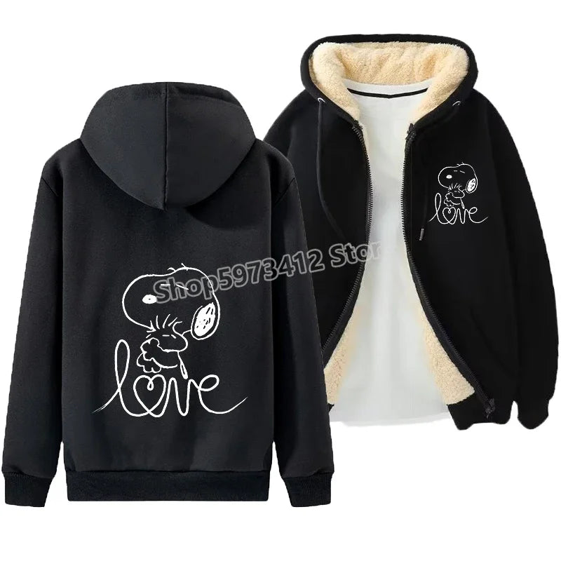 Zip Up Warm Cozy Snoopy Hoodie