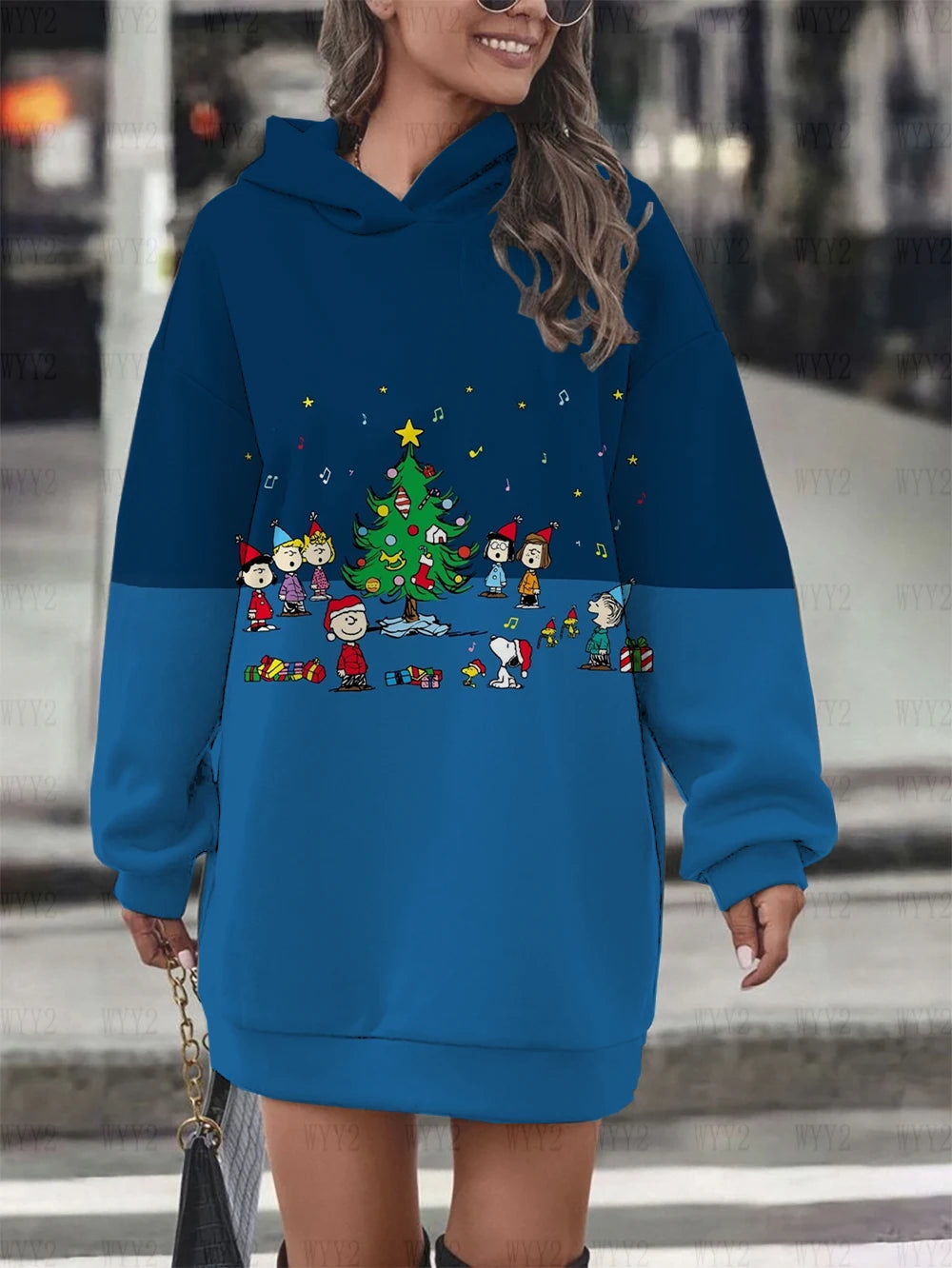 Womens Christmas Print Snoopy Hoodie