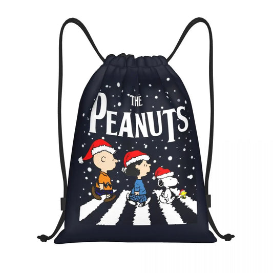Snoopy Backpack Drawstring Sack Christmas Polyester