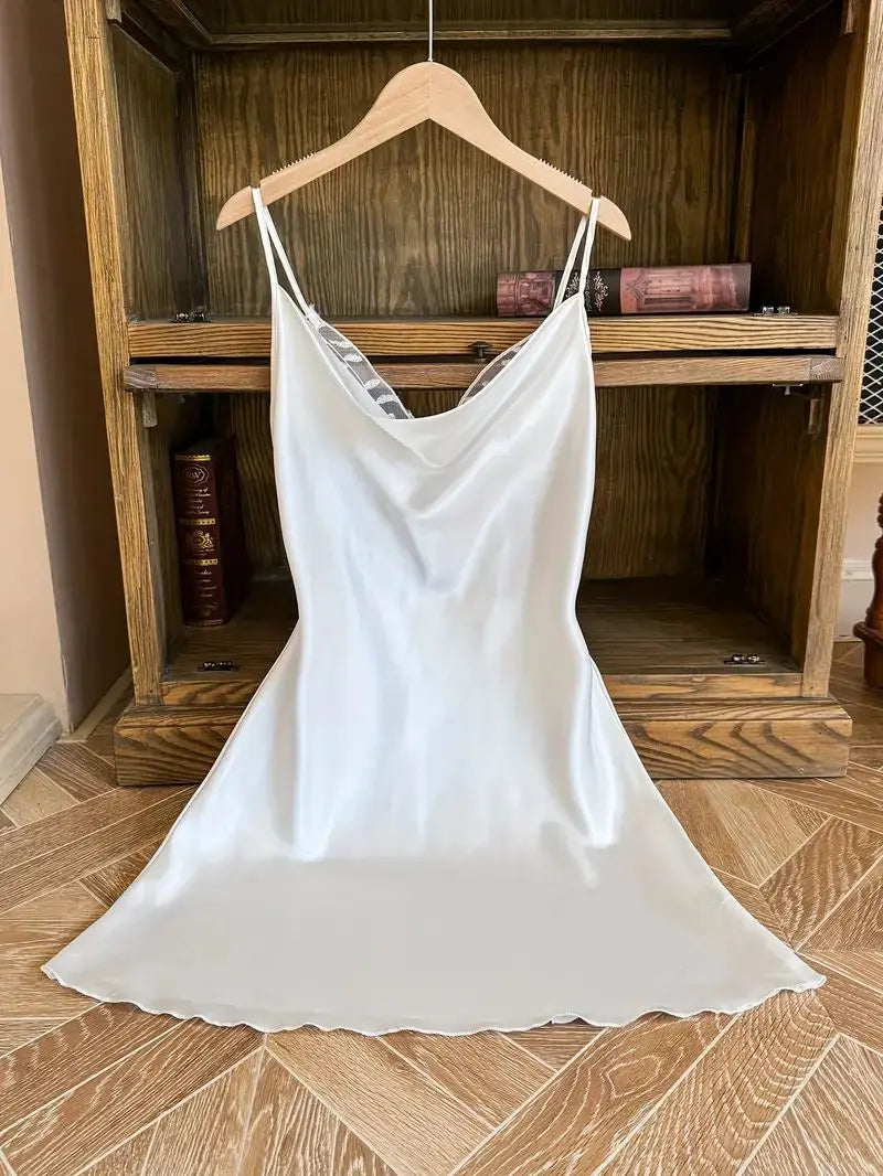 Snoopy Print Summer Women's Pajamas Comfortable Spaghetti Strap Backless Butterfly Lace Suspender Nightgown Luxury Sexy Dress