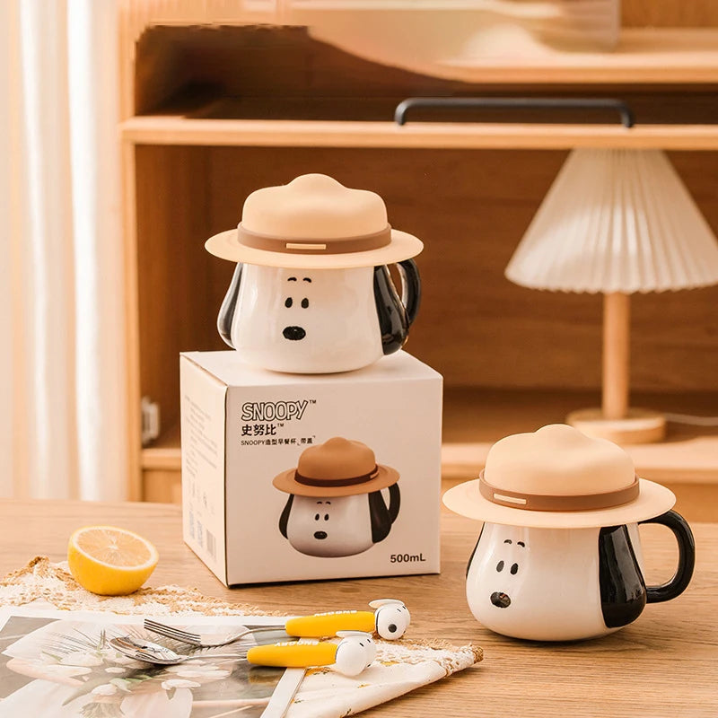 500ml Straw Hat Ceramic Mug Snoopy Cup