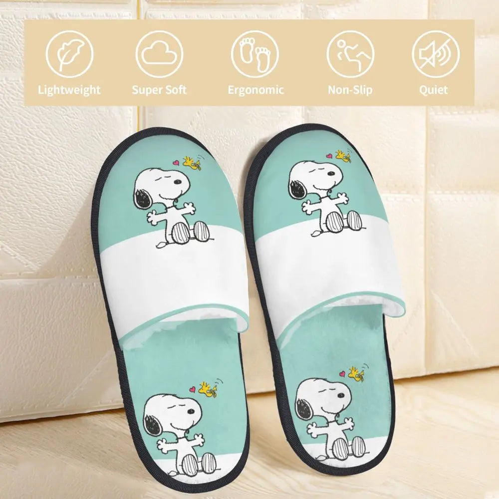 Custom Snoopys Collage Slippers for Bathroom Snoopy Slippers