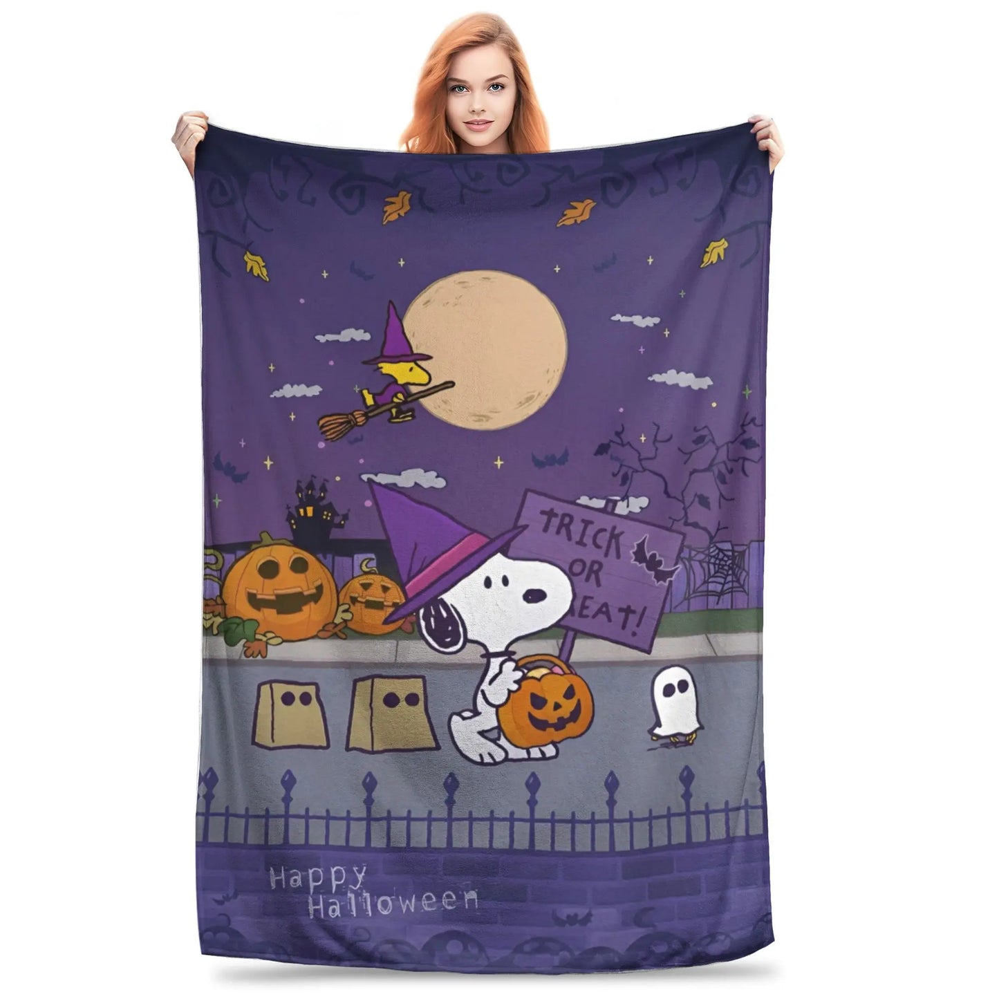 Cartoon Halloween Throw Blanket 50x60in Snoopy Blanket