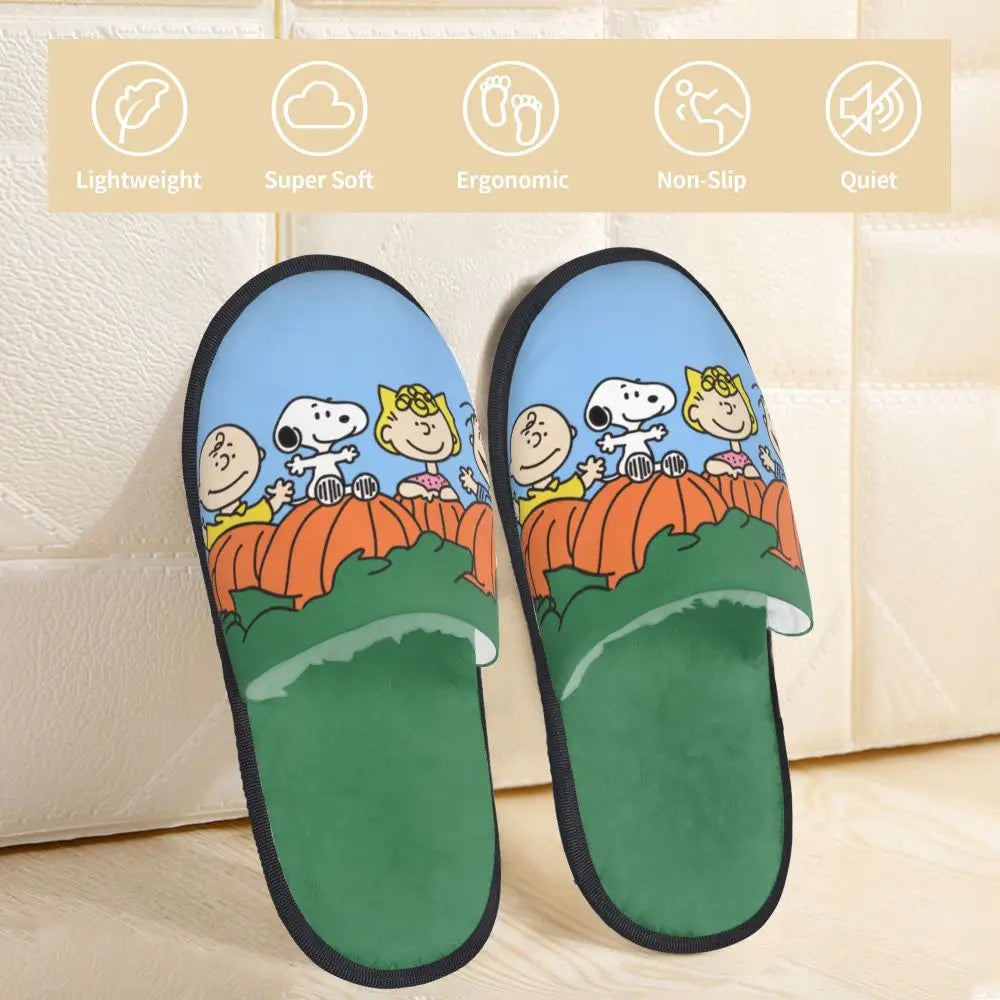 Custom Snoopys Collage Slippers for Bathroom Snoopy Slippers