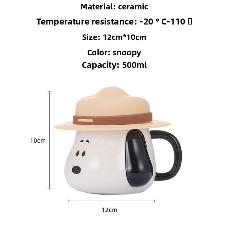 Straw Hat Mug Ceramic Cup Snoopy Mug
