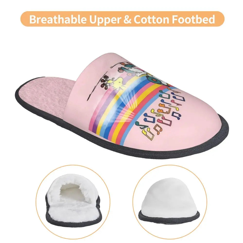 Memory Foam Pattern Slippers Faux Fur Snoopy Slippers