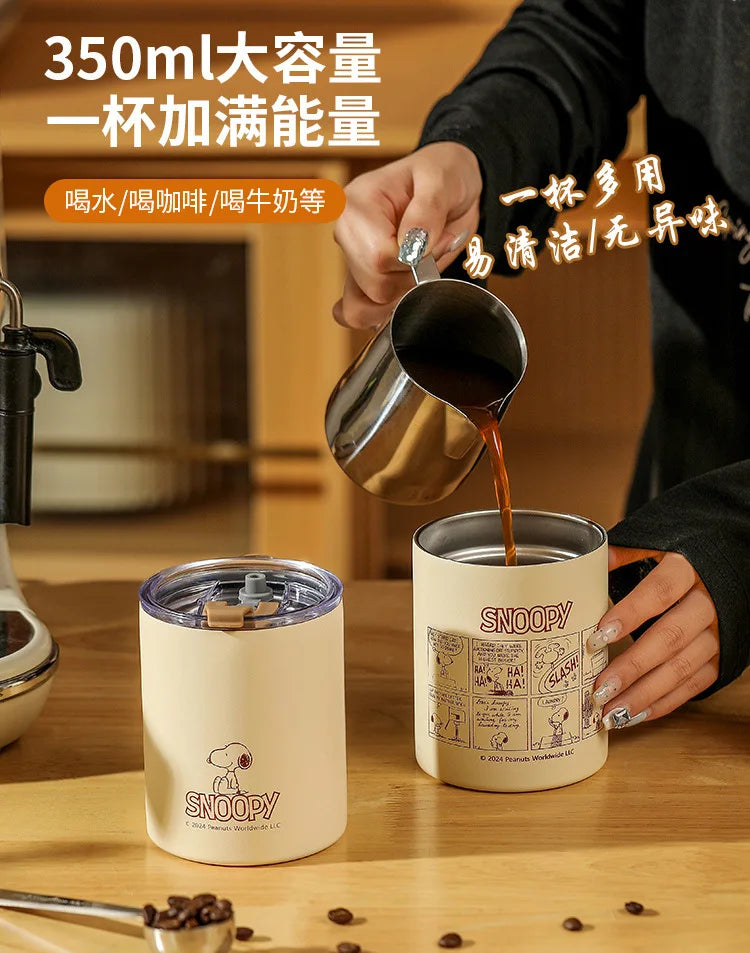 350ml Thermos Cup Stainless Steel Portable Office Snoopy Cup