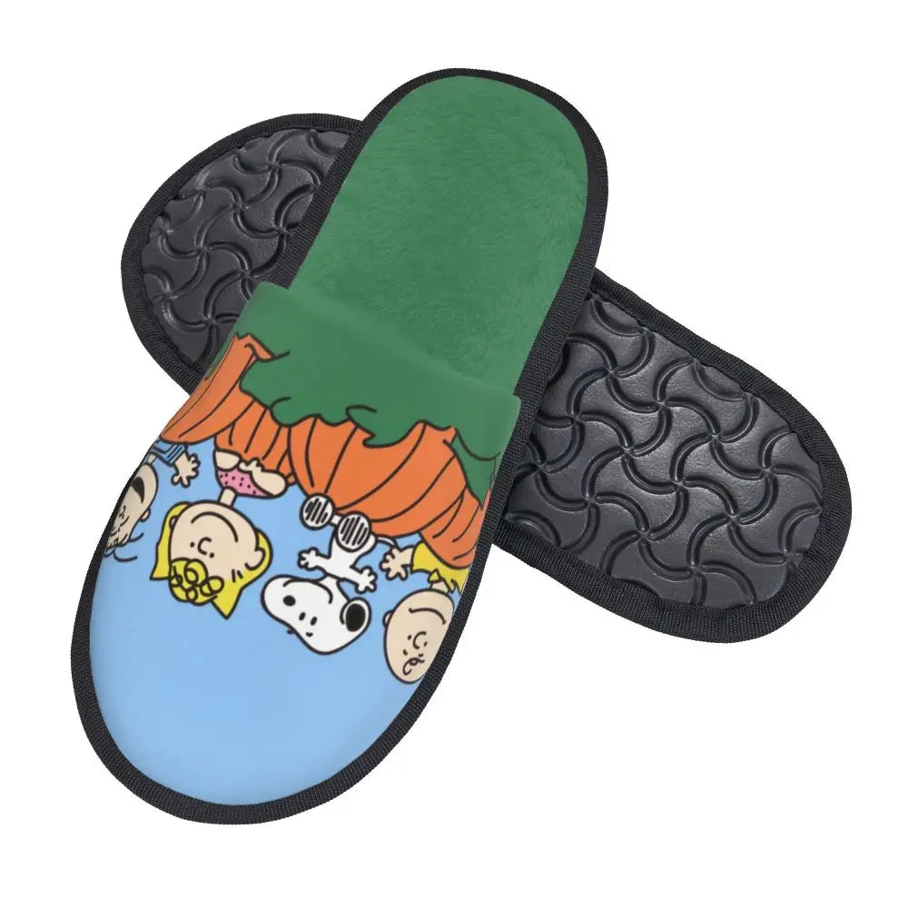 Memory Foam Pattern Slippers Faux Fur Snoopy Slippers