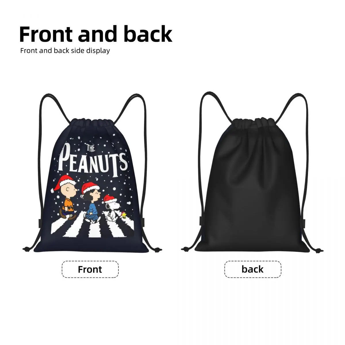 Snoopy Backpack Drawstring Sack Christmas Polyester