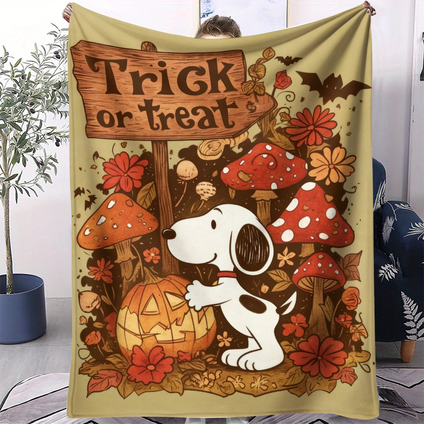 Halloween Snoopy Flannel Blanket HMT11 Snoopy Blanket
