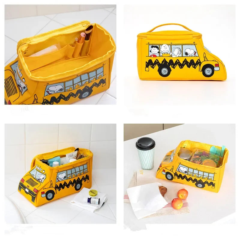 Snoopy Backpack Cosmetic Bag Cartoon House Car Shape Storage