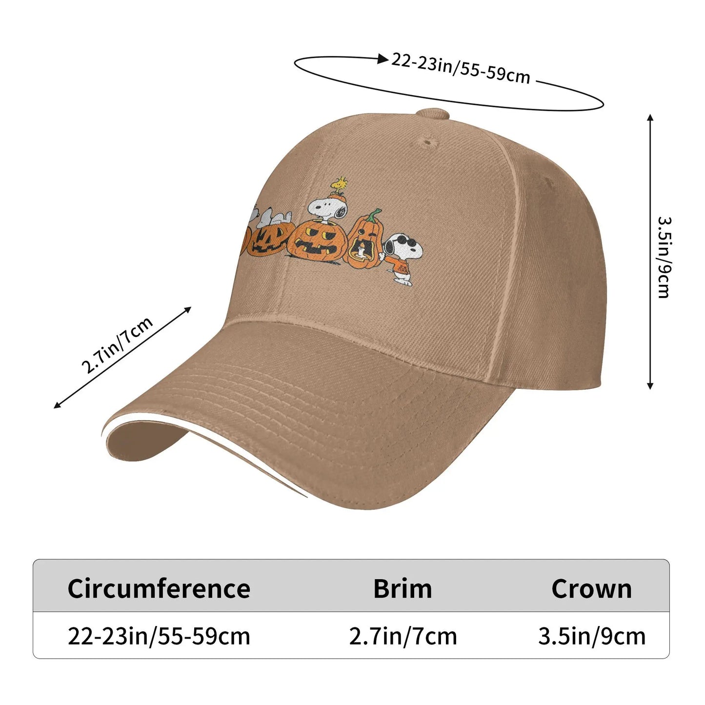 Halloween Pumpkin Cap Baseball Sun Snoopy Hat