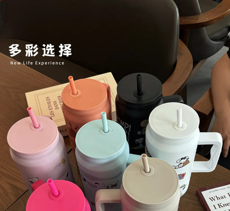 Insulated Stainless Steel Water Cup Straw 2025 Snoopy Cup
