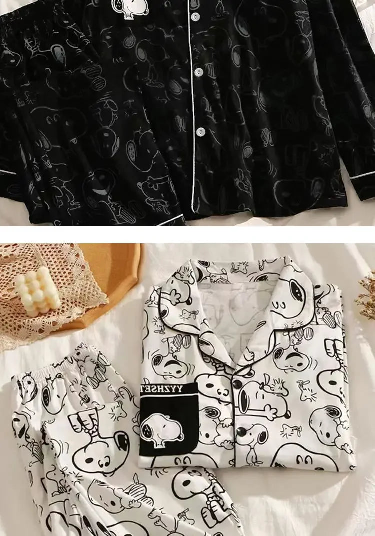 2 Piece Long Sleeved Pajamas Peanuts Snoopy Pyjama