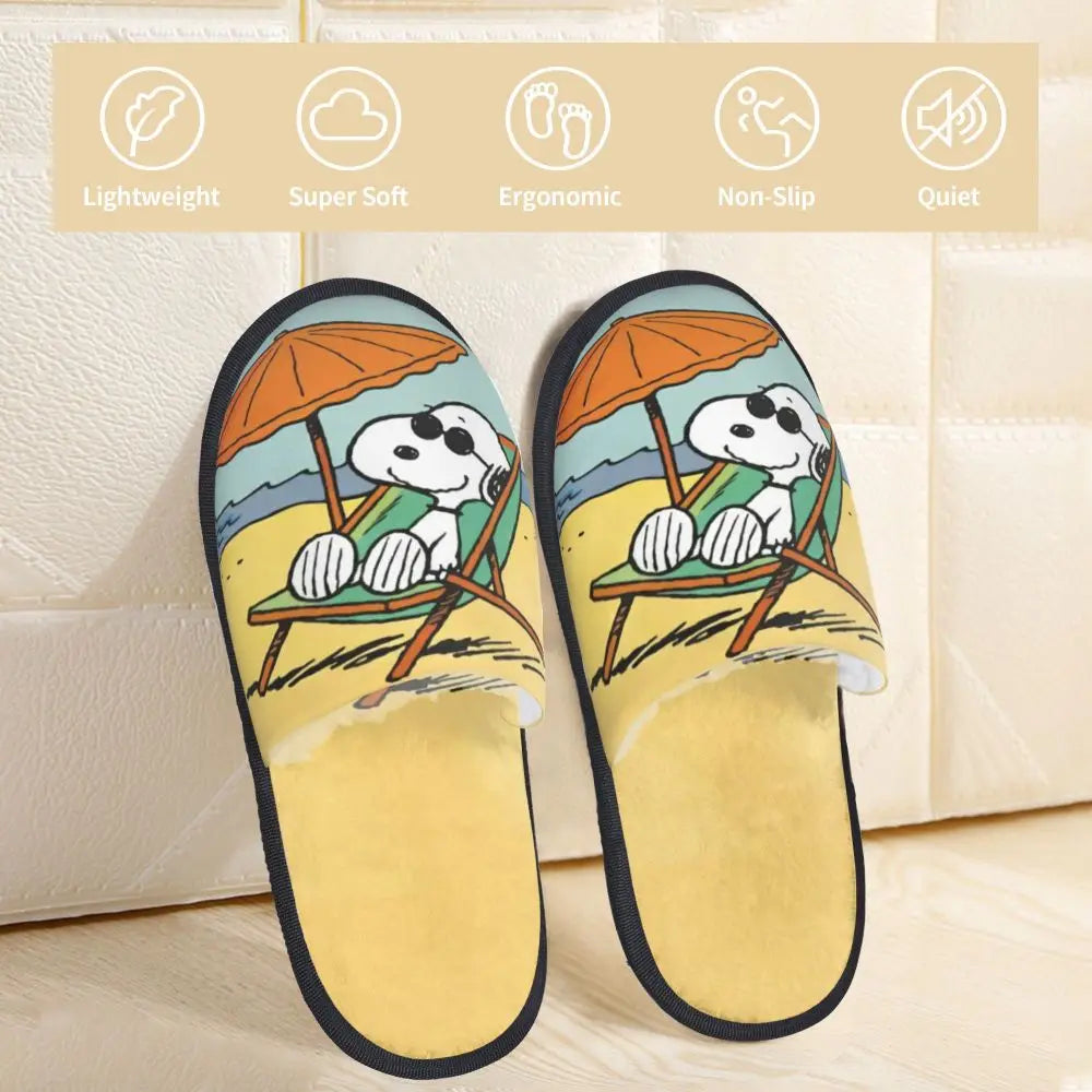Memory Foam Pattern Slippers Faux Fur Snoopy Slippers