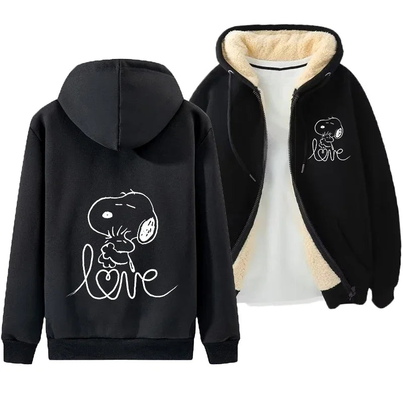 Zip Up Warm Cozy Snoopy Hoodie