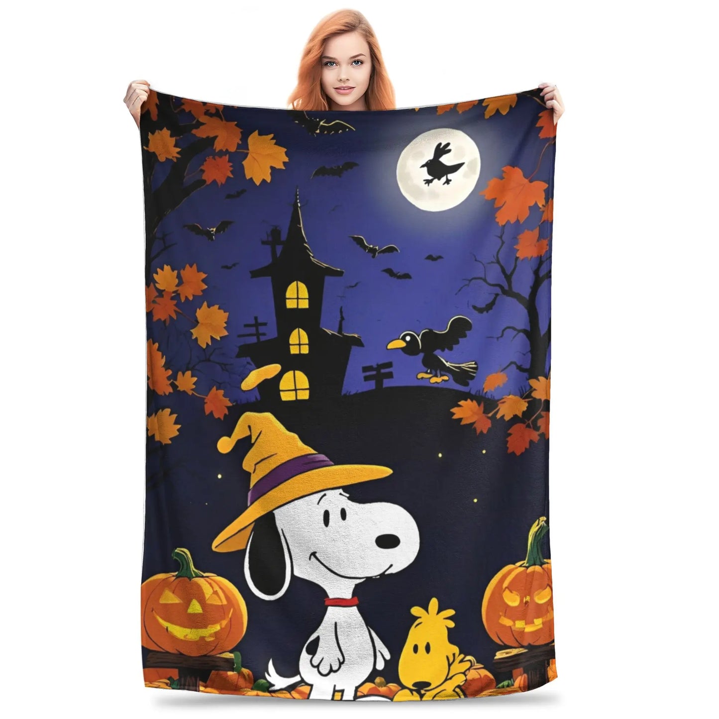 Cartoon Halloween Throw Blanket 50x60in Snoopy Blanket