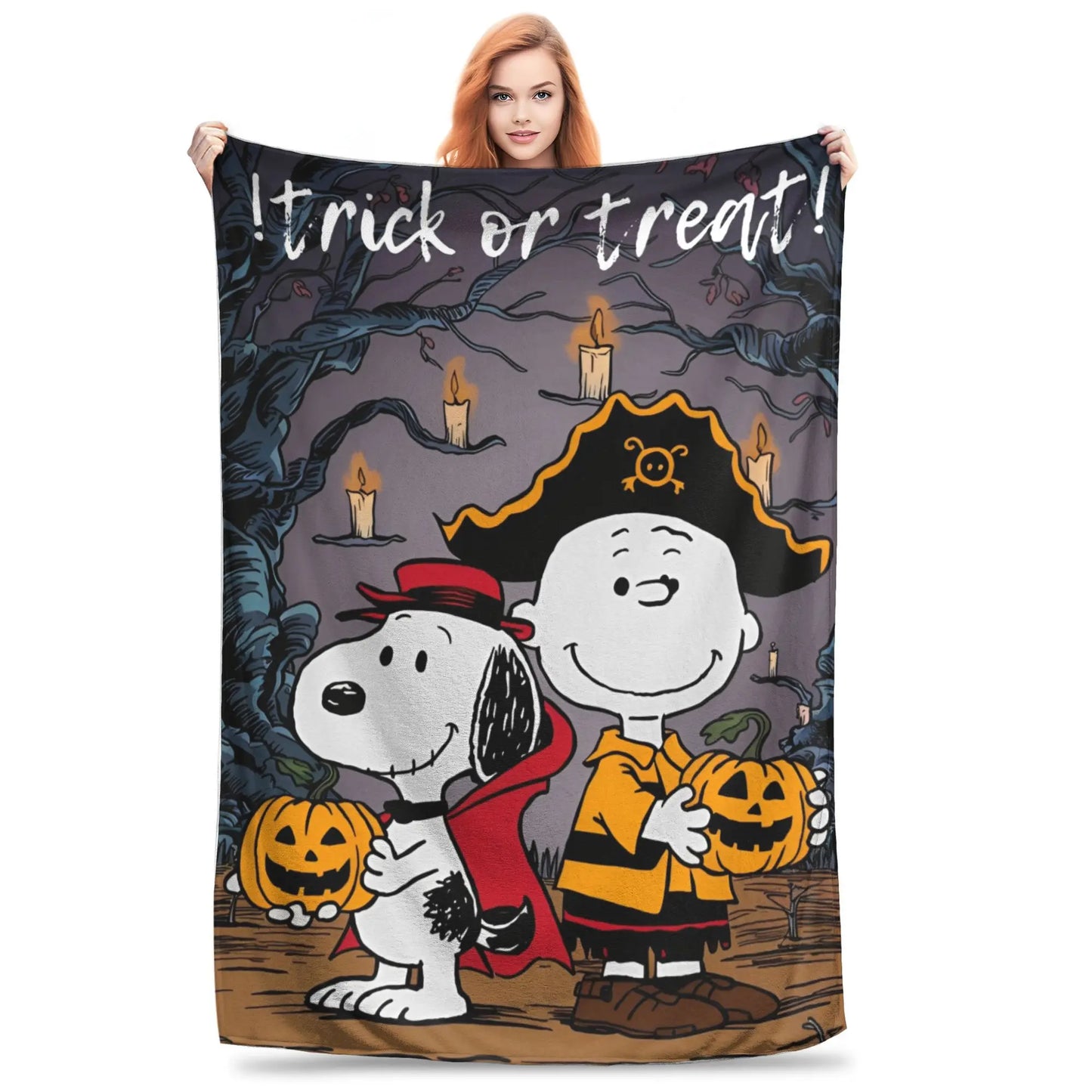 Cartoon Halloween Throw Blanket 50x60in Snoopy Blanket