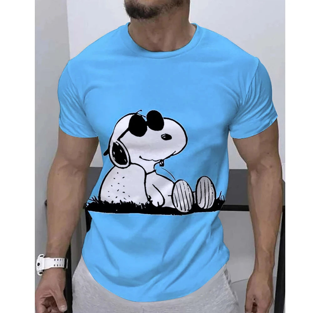 Colorful Printed Snoopy Oversized Short Sleeve Snoopy Shirt