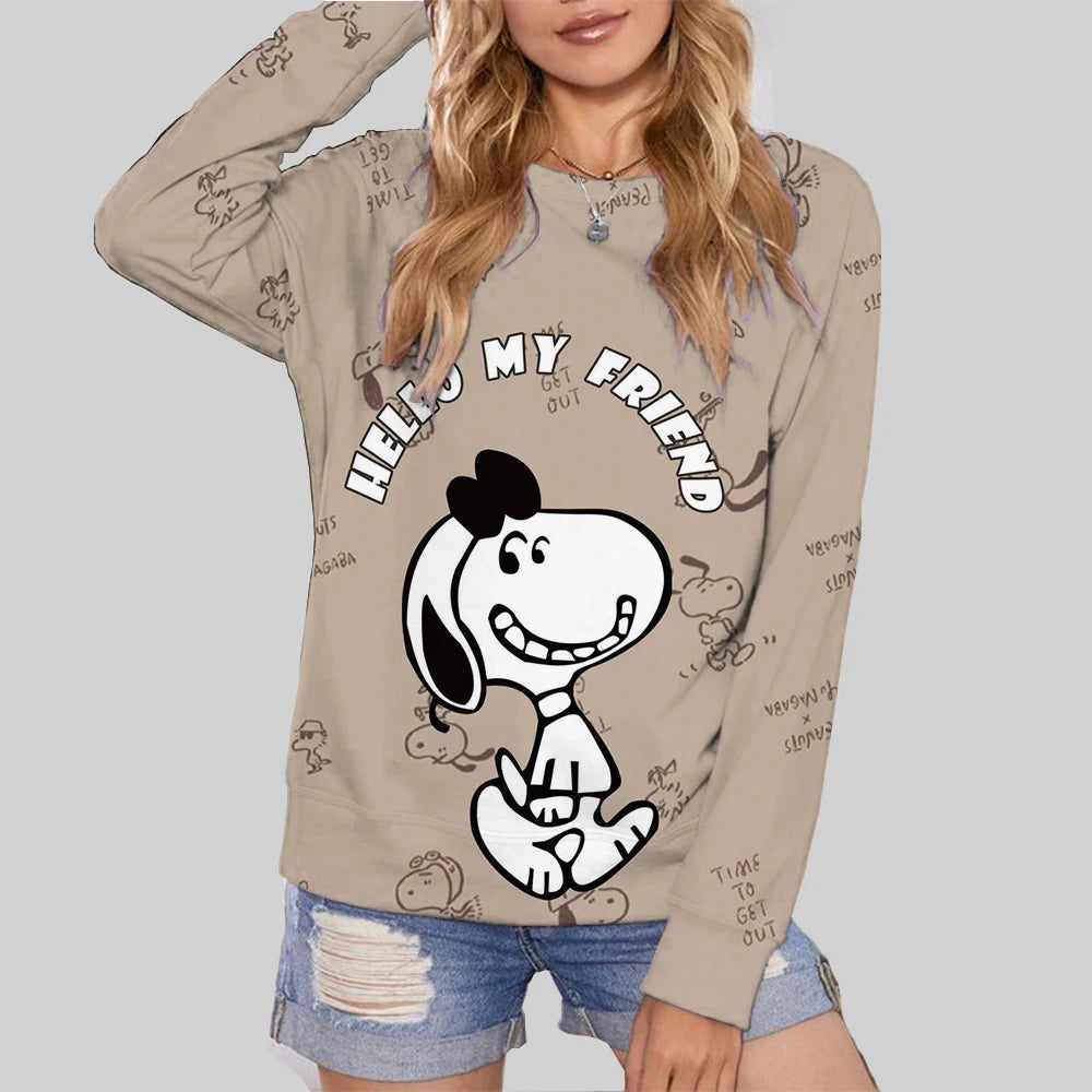 Cute Snoopy Print Womens Oversize Hoodie Snoopy Hoodie