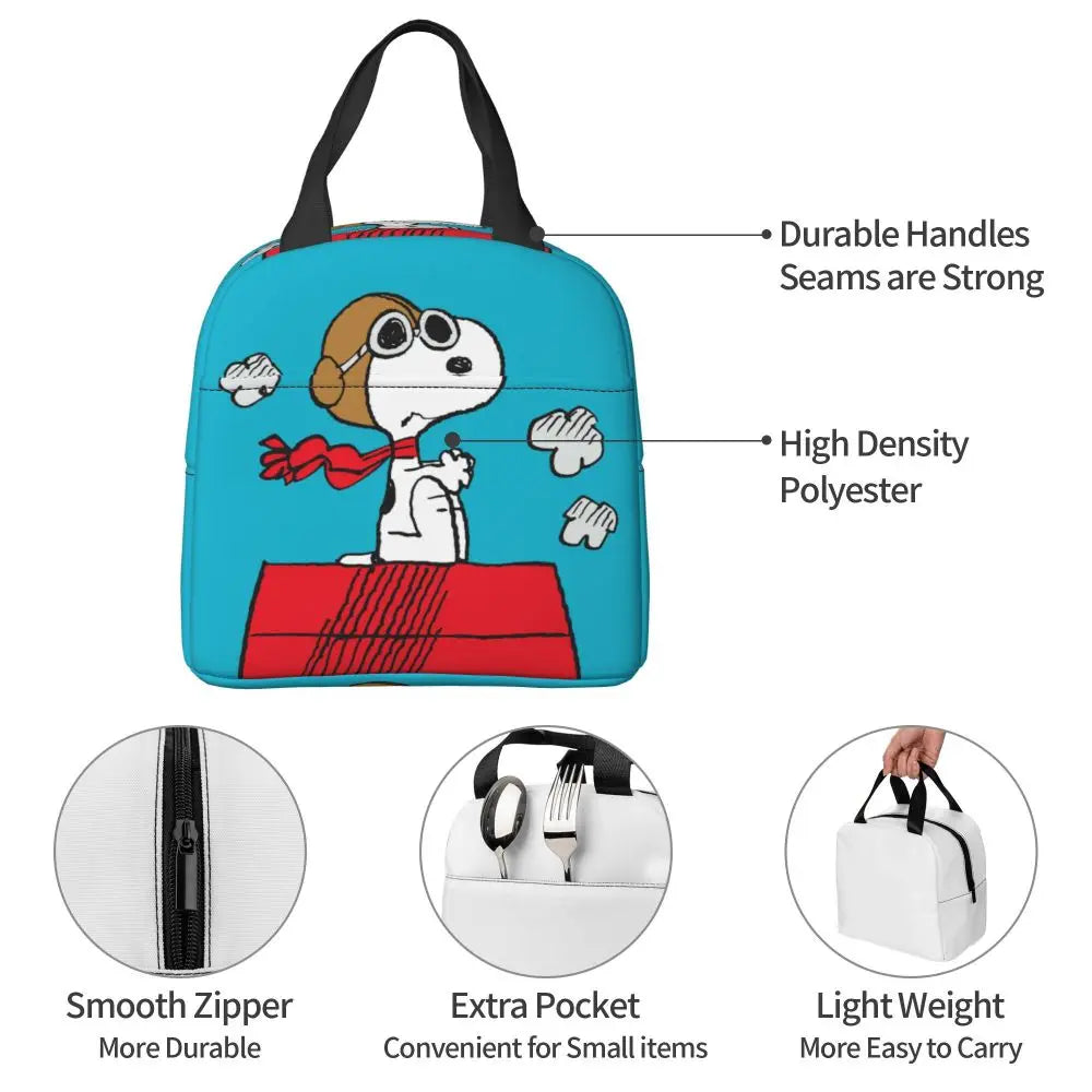 Snoopy Backpack Halloween Insulated Lunch Bag 22x20x13cm