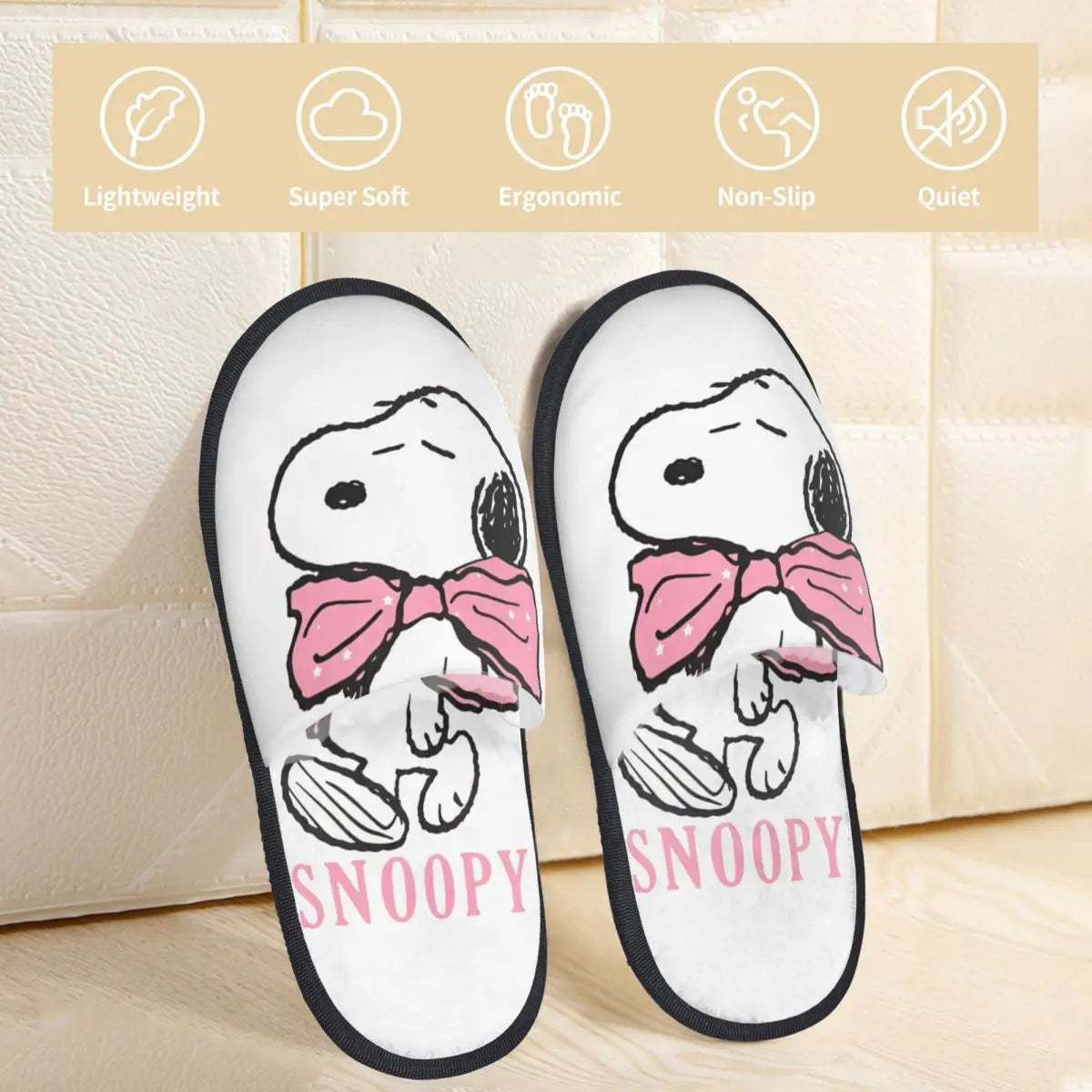 Pink Slippers Winter Edition Snoopy Shoes