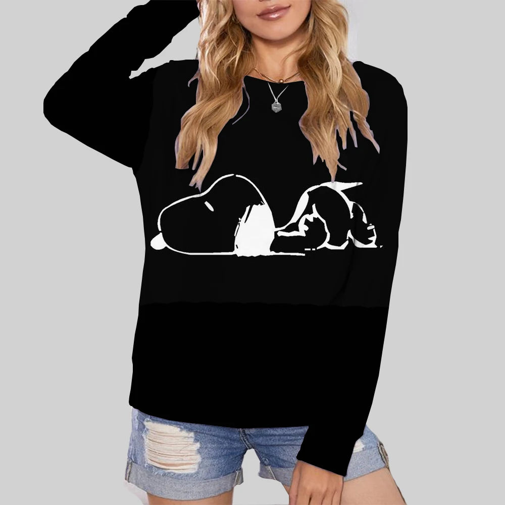 Cute Snoopy Print Womens Oversize Hoodie Snoopy Hoodie