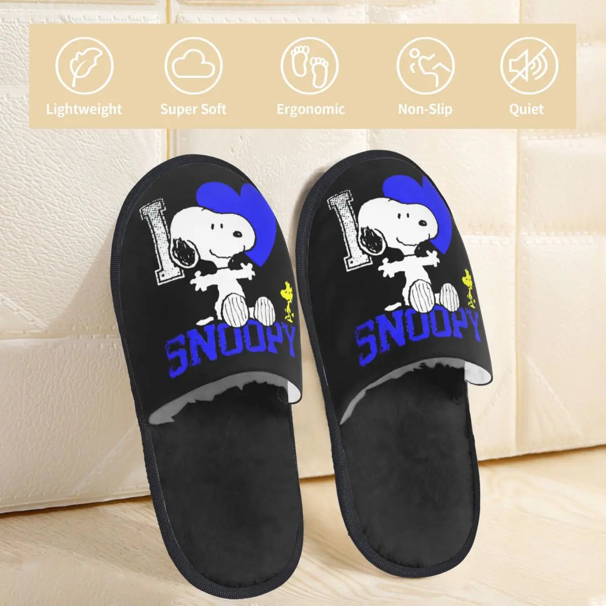 Plush Slippers Memory Foam EVA Anti Skid Snoopy Slippers