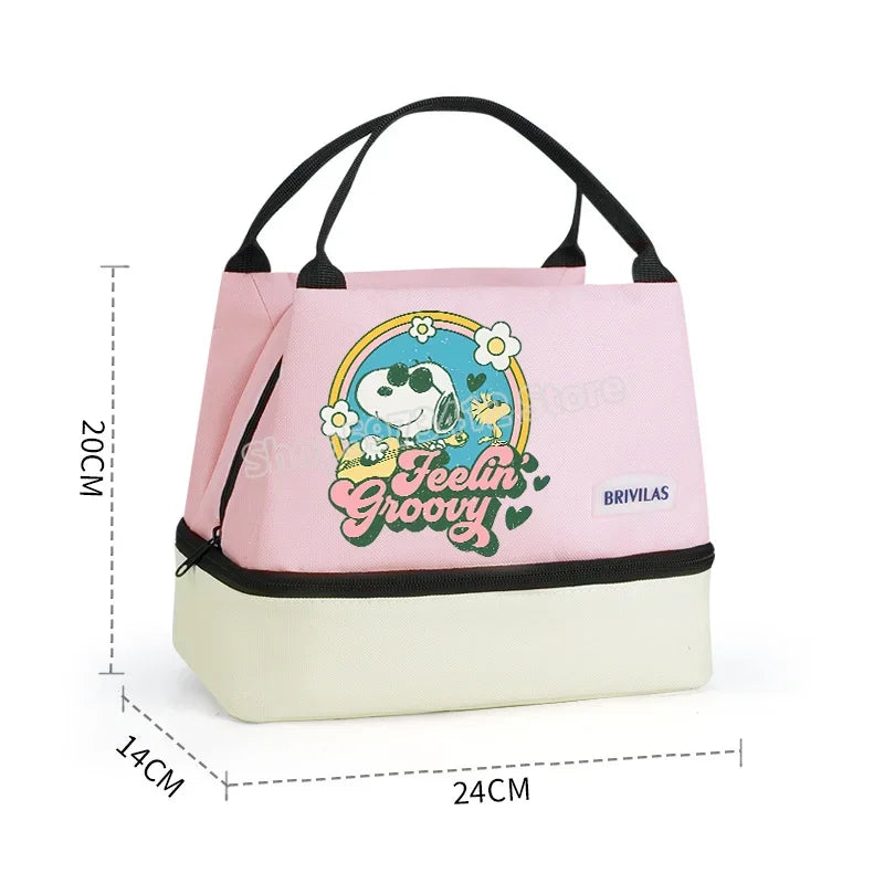 Snoopy Backpack Large Capacity Lunch Bags Insulated Cooler