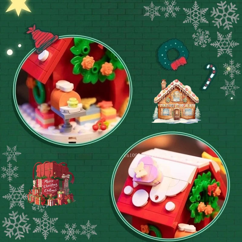 Snoopy Christmas Tree Building Blocks Anime Cartoon Model Desktop Ornament Educational Toy Children's Surprise Holiday Gift