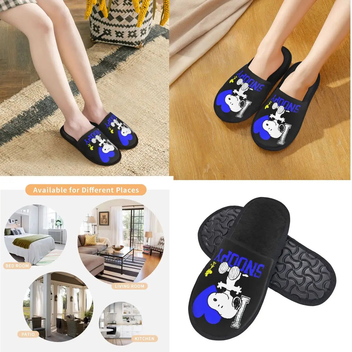 Plush Slippers Memory Foam EVA Anti Skid Snoopy Slippers