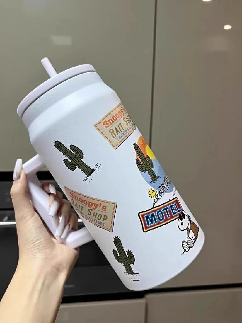 Insulated Stainless Steel Water Cup Straw 2025 Snoopy Cup