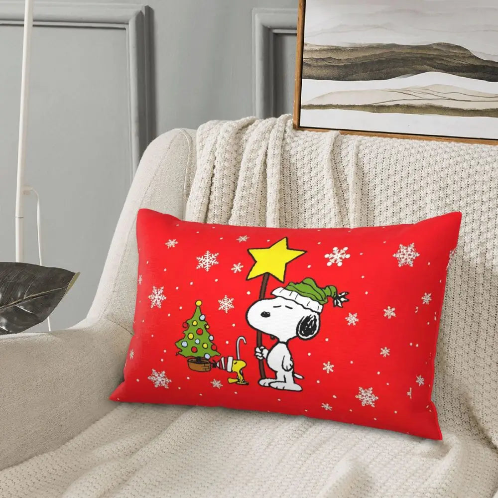 Cute Pillowcase 18in Square Red Snoopy Pillow