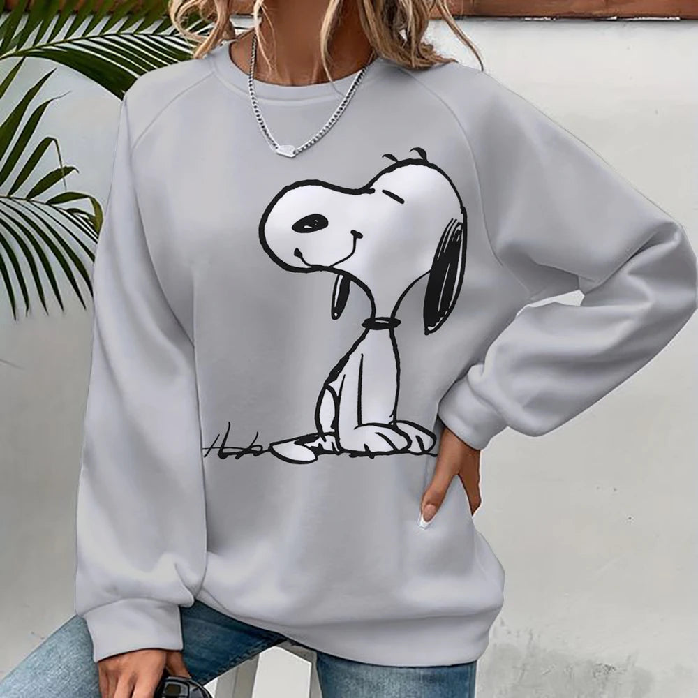 Cartoon Print Sweatshirt Crewneck Snoopy Hoodie