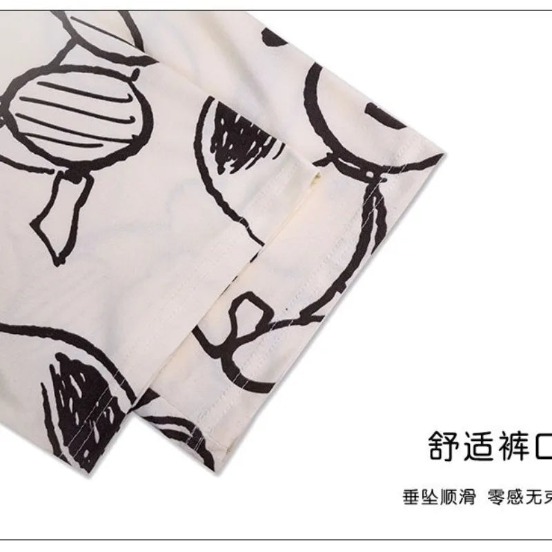 Snoopy Pajama Pants Wide Leg Snoopy Pyjama