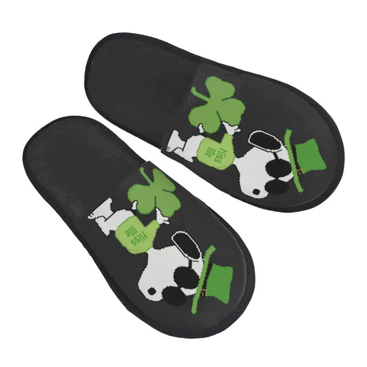 Memory Foam Women Slippers Four Leaf Clover Snoopy Slippers