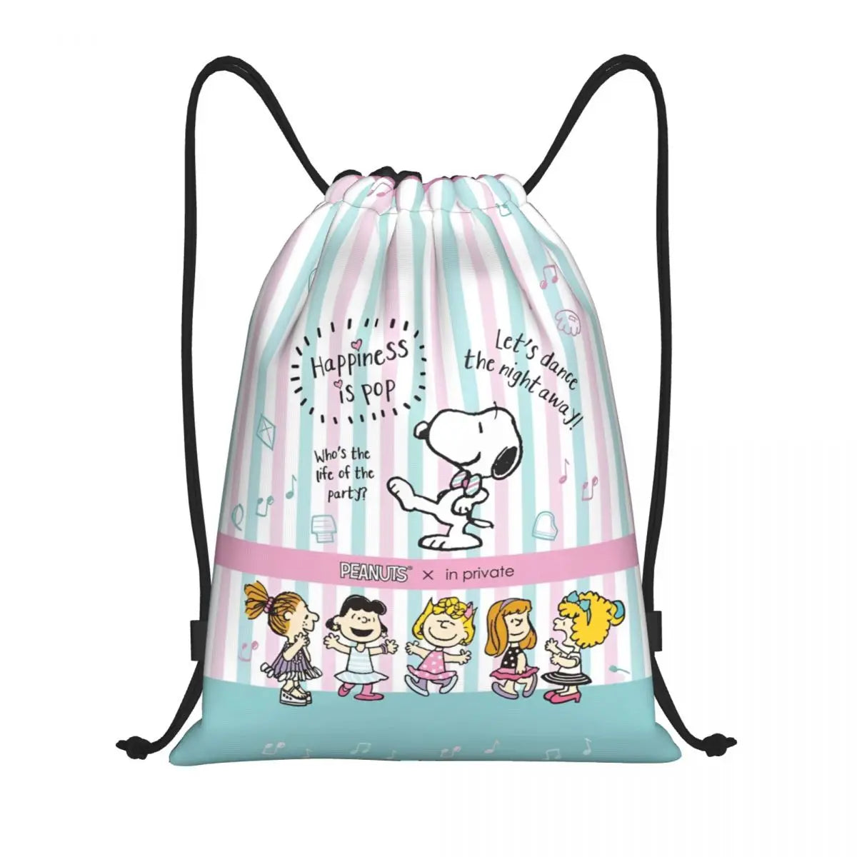 Snoopy Backpack Drawstring Sack Christmas Polyester