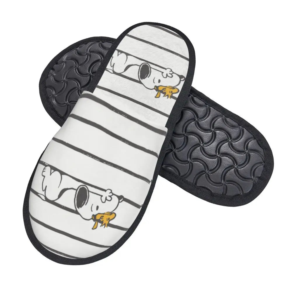 Custom Print Slippers Cartoon Memory Foam Cozy Snoopy Shoes