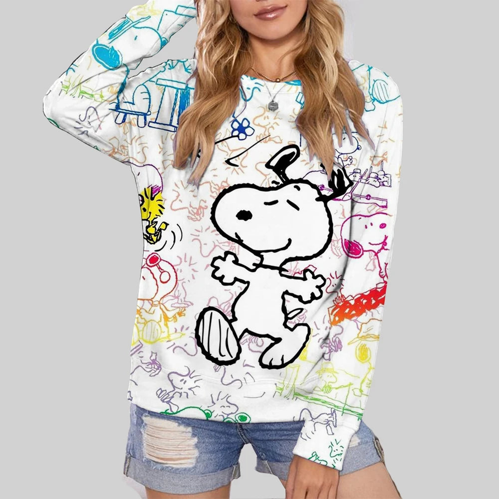 Cute Snoopy Print Womens Oversize Hoodie Snoopy Hoodie