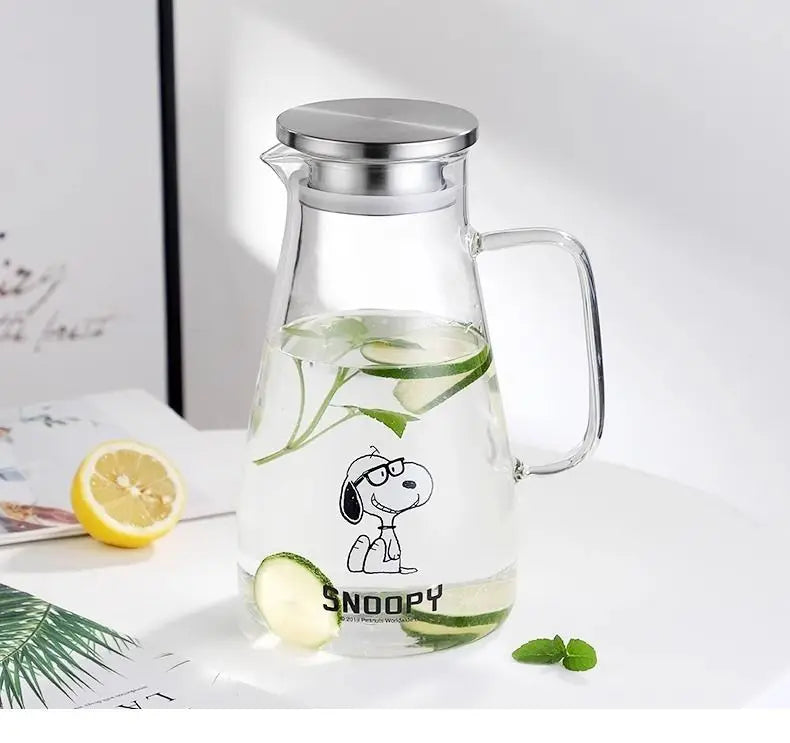 1500 ml Glass Water Jug Snoopy Cup
