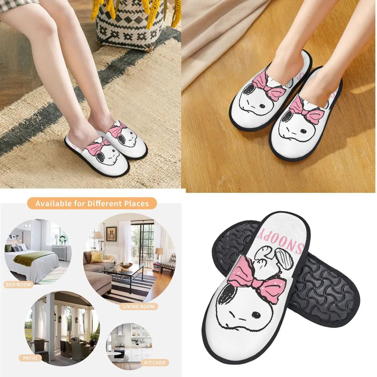Pink Slippers Winter Edition Snoopy Shoes