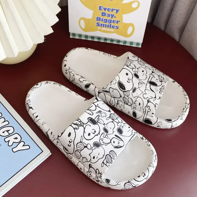 Women Platform Slippers Non Slip Indoor Snoopy Slippers