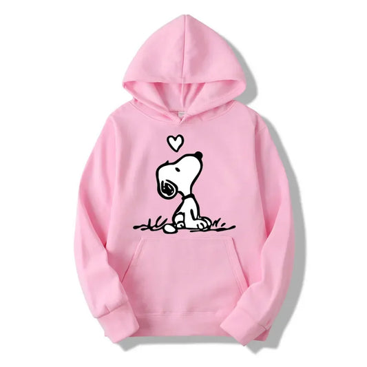 Unisex Fleece Hooded Sweatshirt Pullover Snoopy Hoodie