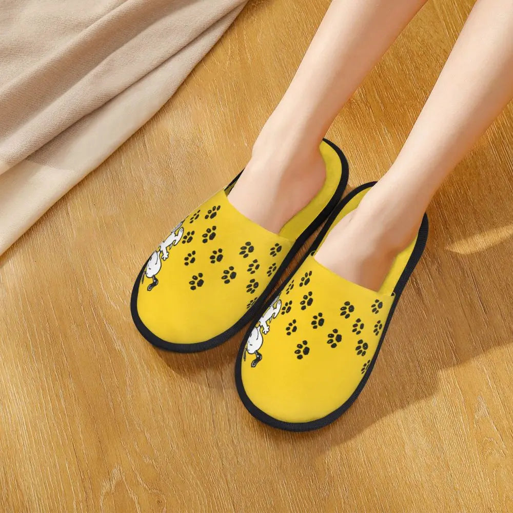 Custom Print Slippers Cartoon Memory Foam Cozy Snoopy Shoes