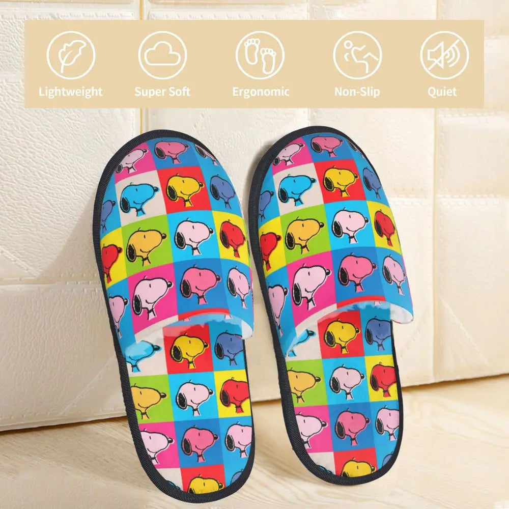 Custom Snoopys Collage Slippers for Bathroom Snoopy Slippers