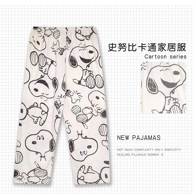 Snoopy Pajama Pants Wide Leg Snoopy Pyjama