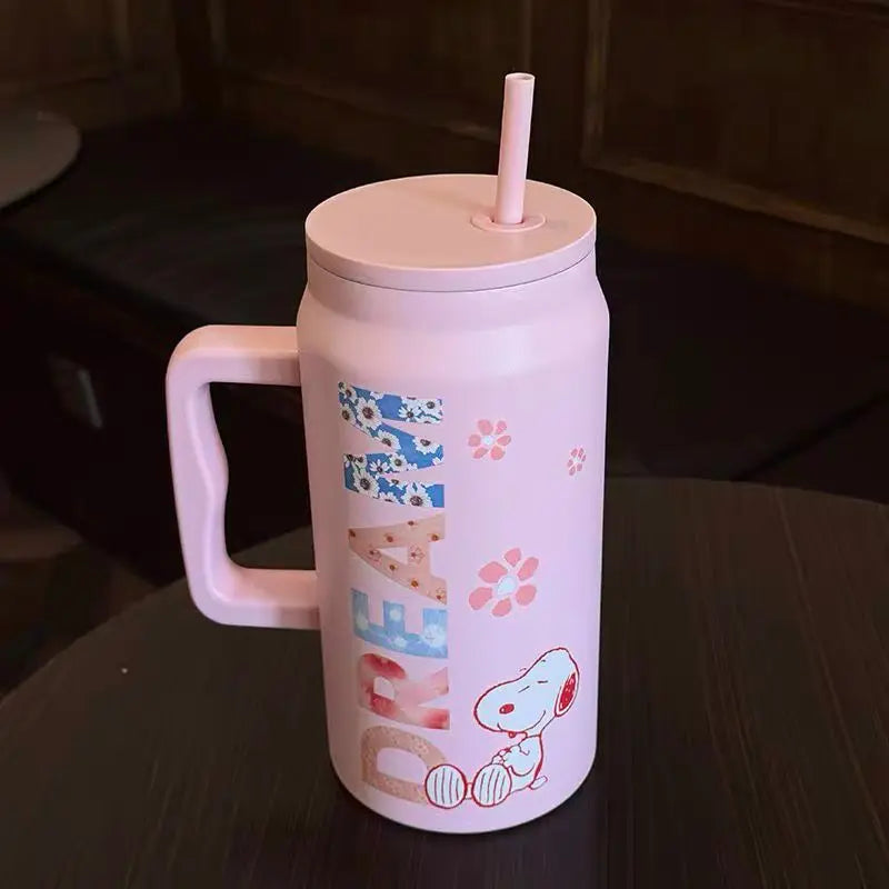 Insulated Stainless Steel Water Cup Straw 2025 Snoopy Cup