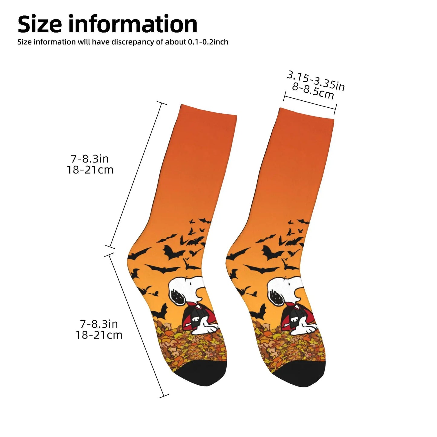 Halloween Pumpkin Dress Socks Unisex Crew Snoopy Socks