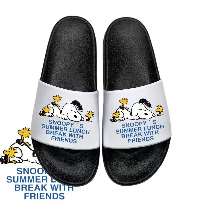 Miniso Couple Slippers Anti Slip White Snoopy Slippers